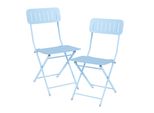 Sedia Pieghevole 'Sande' Set Di 2 In Acciaio 84,5 X 42 X 50 Cm Blu Cielo