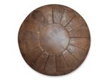Pouf Marocchino Xl In Vera Pelle - Marrone - Fatto A Mano - Consegnato Riempito - Poggiapiedi A Sacco Ottomano
