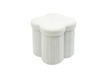 Rebecca Mobili Sgabello Sufra 40X40X40 Tessuto Poliestere Mdf Bianco Moderno