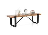 Panca Da Ingresso Costway, Panca Da Corridoio Con Struttura In Metallo Da 152,5 Cm, Scarpiera Rustica In Legno, Panca Per Sala Da Pranzo, Portata 300KG, Panca Per Letto