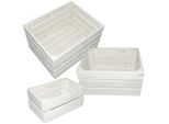 4Iq Scatola Regalo In Legno Decorazione Kit 3 Pezzi Bianco Per Verdure