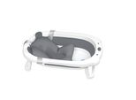 Yuenfong Vasca Da Bagno Pieghevole Per Bambini, Vasca Ergonomica Con Piedini Antiscivolo Per Bambini E Neonati (Grigio + Cuscino Da Bagno)