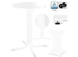 Veska® Gastro Tavolo Alto Ø 80 Cm Incl. Copertura, Tavolo Bistrot Pieghevole Per Interni Ed Esterni, Gambe Regolabili In Altezza, Tavolo Pieghevole Rotondo - Tavolo Per Feste, Tavolo Per Ricevimenti