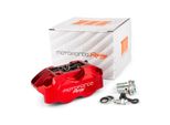 Pinza Freno Radiale Anteriore Posteriore 4 Pistoncini Motoforce Racing Rosso