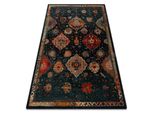 Tappeto Di Lana Polonia Abrash Orientale, Fiori Blu Navy Azzurro 200X300 Cm