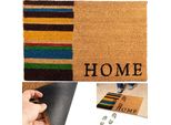 Deco4Home Tappeto Antipolvere "Home"" 40X60Cm | Zerbino | Cocos | Marrone"