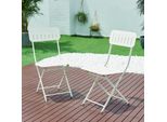 Sedia Pieghevole 'Sande' Set Di 2 In Acciaio 84,5 X 42 X 50 Cm Bianco
