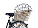 Cestino Da Bicicletta Per Cane Sul Trasportino, Cestino In Vimini, Cestino Da Bicicletta, Colore Ecru 56X46X34Cm - Wiklibox
