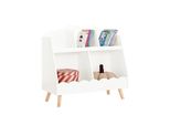 Sobuy KMB100-W Scaffale Per Bambini Con 5 Scomparti Scaffale Per Bambini Scaffale Montessori Bianco Wd Circa 82X76X35Cm