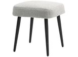Homcom Sgabello Sgabello Da Trucco Quadrato Poggiapiedi Con Aspetto Cashmere, Gambe In Acciaio, Per Soggiorno, Camera Da Letto, Grigio Chiaro