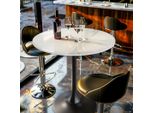 Wisfor Tavolo Da Bar Tavolo Da Cucina, Tavolo Da Pranzo In Marmo, Tavolo Da Bar Per Sala Da Pranzo, Cucina, Sala Feste, Con Struttura In Metallo, 76X78,5 Cm, Bianco Lucido + Nero