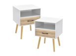 Tavolino 'GäVle' Set Di 2 Bianco/Quercia