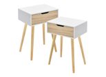 Tavolino 'ÖStersund' Set Di 2 Bianco/Quercia