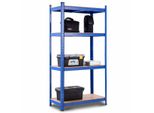 Scaffalatura Per Carichi Pesanti Costway, Scaffale A 4 Livelli Con Struttura In Metallo, Scaffale In Metallo Con Capacità Di Carico Fino A 720 Kg, Scaffale Senza Bulloni, Scaffale Per Cantina, Scaffale Per Officina, 80 X 40 X 160 Cm (Blu)