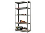 Costway Scaffalatura Per Magazzini, Scaffale Senza Bulloni A 5 Livelli, Scaffale Metallico Per Officina, Scaffale Per Garage, Scaffale Per Cantina 180X90X40Cm (Grigio)