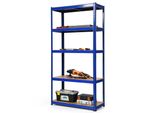 Costway Scaffalatura Per Magazzini, Scaffale Senza Bulloni A 5 Livelli, Scaffale Metallico Per Officina, Scaffale Per Garage, Scaffale Per Cantina 180X90X40Cm (Blu)