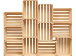 12X Pineea Cassa Di Legno Grande 50X40X30 Cm - Cassa Di Legno Vintage Per La Frutta - Cassette Decorative Per Il Vino Naturali - Cassa Di Legno Robusta