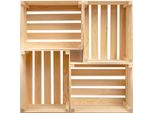 4X Pineea Cassa Di Legno Grande 50X40X30 Cm - Cassa Di Legno Vintage Per La Frutta - Cassette Decorative Per Il Vino Naturali - Cassa Di Legno Robusta