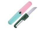 Strumento Da Cucina Multifunzionale 2In1: Coltello E Pelaverdure E Frutta In Verde-Rosa