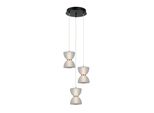 Lampada A Sospensione Decorativa Per Il Soggiorno In Bianco E Nero Tonalità Clessidra Decorativa Colore Caldo Led 22W Tica Italux