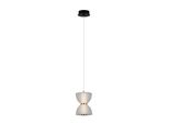 Lampada A Sospensione Decorativa Per Soggiorno In Bianco E Nero Paralume A Clessidra Colore Caldo Led 8W Tica Italux