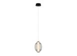 Lampada A Sospensione Decorativa Per Soggiorno Sopra Il Tavolo Paralume Decorativo In Vetro Rigato Colore Caldo Led 8W Rinot Italux
