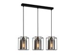 Lampadario Industriale Nero Italux Kalula PND-78901-3-BK+SG