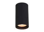 Spot A Soffitto Moderno Tubo Rotondo A Righe Nere 10 Cm Per Soggiorno Cucina 1Xgu10 10W Rilok Italux