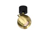 Ø10Cm Ottone-Nero Mobile Circolare Soffitto Faretto Per Soggiorno Cucina 1Xgu10 10W Lafin Italux