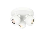 Lampada Da Soffitto Rotonda Bianca Ø22Cm Tre Faretti Mobili Per Soggiorno Cucina 3Xgu10 10W Lafin Italux