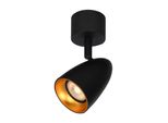 Faretto Circolare Mobile Da Soffitto Nero-Oro Ø7Cm Per Soggiorno Cucina 1Xgu10 10W Tino Italux