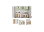 Vicco BadmöBel-Set Rosario, Weiß, Moderne Serie, Badezimmer, Dekorative Front, Spiegelschrank, Waschtischunterschrank, Sideboard