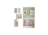 Vicco BadmöBel-Set Rosario, Weiß, Moderne Serie, Badezimmer, Dekorative Front, Spiegelschrank, Waschtischunterschrank, Midischrank