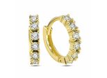 Paar Creolen dKeniz "925/- Sterling Silber Vergoldet Halbkranz", Gold (Gold, Weiß), Ohrringe, Damen, One-Size, Silber 925 (Sterlingsilber), Klappcreolen Creolen