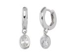Paar Creolen Jobo, Silber (Silber 925), Ohrringe, Damen, Silber 925 (Sterlingsilber), 925 Silber Mit Zirkonia