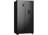 GORENJE Side-by-Side NRR 9185 EA_XLWD, E (A-G), silber (schwarz), B:91cm H:178,6cm T:64,3cm, Kühlschränke, Wasserspender, Topseller