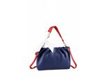 UmhäNgetasche "Tricolore", Damen, Gr. B/H/T: 26Cm X 17Cm X 4Cm Onesize, Blau, Leder, Collezione Alessandro, Taschen UmhäNgetasche, Aus Leder, Mit Schleife