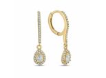 Paar OhrhäNger Dkeniz "925/- Sterling Silber Vergoldet Elegant & Pur Ohrring", Gold (Gold, Weiß), Ohrringe, Damen, One-Size, Silber 925 (Sterlingsilber)