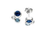 Paar Ohrstecker Jobo, Silber (Silber 925), Ohrringe, Damen, Silber 925 (Sterlingsilber), 925 Silber Mit 6 Zirkonia