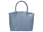 Henkeltasche CLUTY, Damen, Gr. B/H/T: 32cm x 27cm x 5cm onesize, blau, Leder, Taschen, echt Leder, Made in Italy