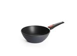Wok Woll "Diamond Lite Wok", Grau (Anthrazit), H:9Cm Ø:24Cm, Pfannen, Wok, Abnehmbarer Griff, Induktion