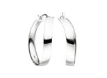 Paar Creolen Jobo "Ohrringe Geschwungen", Silber (Silber 925), Ohrringe, Damen, 31,2Mm, Silber 925 (Sterlingsilber), 925 Silber