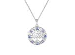Kette Mit AnhäNger Zeeme "Silber 925 Rhodiniert Mit Lebensbaum-Motiv Und Zirkonia-Steinen", Weiß, Halsketten, Damen, 42/45Cm, Silber 925 (Sterlingsilber), L: 45 B: 20Mm, GläNzend, B:20Mm