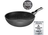 Wok Stoneline, Grau (Anthrazit), H:9,5Cm Ø:30Cm, Pfannen, Wok, Induktion, Ø 30 Cm