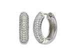 Paar Creolen Jobo, Silber (Silber 925, Weiß), Ohrringe, Damen, 17,7Mm, Silber 925 (Sterlingsilber), 925 Silber Mit 130 Zirkonia