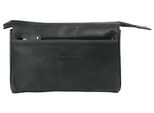 Kulturbeutel BRUNO BANANI, Gr. B/H/T: 29cm x 19cm x 9cm onesize, schwarz, Leder, unifarben, leicht glänzend, Taschen, echt Leder