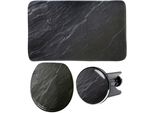 Badaccessoire-Set SANILO Granit, schwarz, Holz, Badaccessoires-Sets