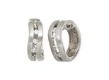Paar Creolen Jobo, Silber (Silber 925), Ohrringe, Damen, 16,8Mm, Silber 925 (Sterlingsilber), 925 Silber Mit Zirkonia