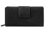 Geldbörse CLUTY, schwarz, Leder, unifarben, klassisch, Kleinlederwaren, echt Leder