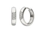 Paar Creolen Jobo, Silber (Silber 925), Ohrringe, Damen, 18,2Mm, Silber 925 (Sterlingsilber), 925 Silber Mit 20 Zirkonia
